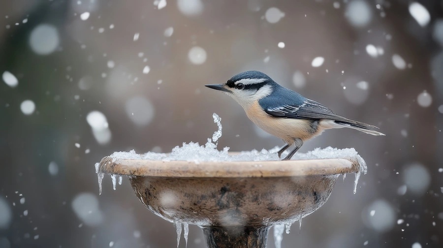 bird bath winter